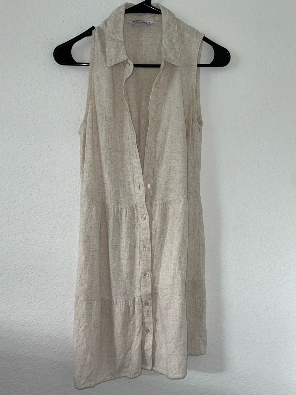 Zara Natural Beige Linen Dress